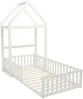 Vente-unique - VARLAINE Bett Holz, Platte Weiß - B 96,5 cm x H 187 cm x L 196,2 cm Bild 2