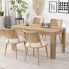 Esszimmerstühle, Rattan mit PU-Sitz, Set aus 6, 48x50x80 cm, Beige Bild 3