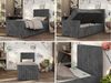 Boxspringbett 90x200 TILIO DUO inkl. Bettkasten & 7-Zonen Multipocket-Matratze, Modernes Jugendbett, Einzelbett - Grau Cord - H3 - Rechts Bild 2