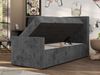Boxspringbett 90x200 TILIO DUO inkl. Bettkasten & 7-Zonen Multipocket-Matratze, Modernes Jugendbett, Einzelbett - Grau Cord - H3 - Rechts Bild 4