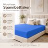 Microfaser Spannbettlaken - Spannbetttuch 180-200x220cm – Atmungsaktiv, Knitterfrei & Pflegeleicht – OEKO-TEX Bettlaken mit Rundumgummi - Royalblau Bild 2