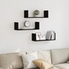 vidaXL Wandregale 3 Stk. Schwarz 58x18x18 cm Holzwerkstoff 853282 Bild 3