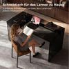 oleyluckidea Schreibtisch Schreibtisch mit Schubladen aus Sicherheitsglas stoßfest Schwarz (Set, ein Tisch), Breite 135 cm Bild 3