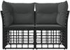 vidaXL Outdoor-Lounge 2 pcs Schwarz und Dunkelgrau Poly-Rattan 42026727 Bild 4