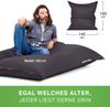 Green Bean® Outdoor Sitzsack, waschbar & wetterfest, Polyester-PVC-Stoff, Anthrazit, 140x180 cm, 380 Liter Bild 4