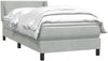 vidaXL Boxspringbett mit Matratze Hellgrau 80x210 cm Samt 3318009 Bild 3