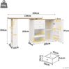 Merax 360° drehbarer Bartisch (Hauptkörper 105 x 39 x 102 cm), mit 2 Schubladen und Schiebetürschrank, 3 Ebenen offener Stauraum, weiß Bild 4