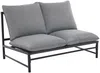 Vente-unique - LISMO Gartensitzgruppe Metall Grau - B 88 cm x H 80 cm x L 136 cm Bild 4
