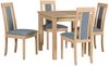 Essgruppe Roma 11 Tischgruppe Sonoma Eiche Strukturstoff grau 5-teilig Bild 1