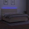 Boxspringbett mit Matratze & LED Stoff Creme 200x200 cm, Härtegrad: H2 [3135146] Bild 4