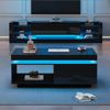 Couchtisch, Hochglanz, mit LED-Beleuchtung & Schublade, 100x50x40,3 cm, Schwarz Bild 4