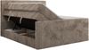 Boxspringbett mit zwei Multipocket-Matratzen und Topper, Doppelbett aus Cordstoff, zwei Bettkästen - TILIANO KING DUO - 180 x 200 cm - Hellbraun Cord - H4 Bild 5