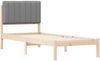 vidaXL Bettgestell mit gepolstertem Kopfteil Hellgrau 75 x 190 cm 878089 Bild 4