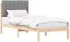 vidaXL Bettgestell mit gepolstertem Kopfteil Hellgrau 75 x 190 cm 878089 Bild 2