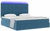 vidaXL LED-Speicherbett mit Matratze Dunkelblau 160 x 200 cm Samt 3372679 Bild 3