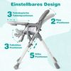 Hochstuhl Baby klappbar Kinderhochstuhl mit Liegenfunktion &verstellbaren Höhen Grau Bild 5
