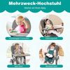 Hochstuhl Baby klappbar Kinderhochstuhl mit Liegenfunktion &verstellbaren Höhen Grau Bild 4