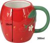 Koopman Tasse Kaffeetbecher Bunt 300ml Früchte 6 Tlg. Set, 6-tlg, Keramik, Erdbeere, Orange, Zitrone, mit Henkel Bild 3