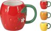 Koopman Tasse Kaffeetbecher Bunt 300ml Früchte 6 Tlg. Set, 6-tlg, Keramik, Erdbeere, Orange, Zitrone, mit Henkel Bild 4