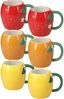 Koopman Tasse Kaffeetbecher Bunt 300ml Früchte 6 Tlg. Set, 6-tlg, Keramik, Erdbeere, Orange, Zitrone, mit Henkel Bild 2