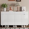 Schuhschrank 140 x 39 x 84 cm, weiß mit 2 Türen, 2 Schubladen und verstellbaren Einlegeböden Bild 5