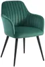 Vente-unique - ELEANA Stuhl SamtStoff Grün - B 59 cm x H 82 cm x L 58 cm Bild 3