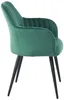 Vente-unique - ELEANA Stuhl SamtStoff Grün - B 59 cm x H 82 cm x L 58 cm Bild 4