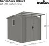 osoltus Metall Gerätehaus Klara B 225 x 190 x 223 cm Graualuminium Bild 3