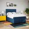 vidaXL Boxspringbett mit Matratze Blau 140x190 cm Stoff 3292796 Bild 4