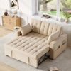 2-Sitzer Schlafsofa B 159 x T 142,5 x H 92 cm aus Baumwoll-Leinenstoff mit Schlaffunktion Bild 2