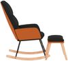 vidaXL Schaukelsessel mit Hocker Schwarz Stoff 3097406 Bild 4