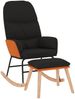 vidaXL Schaukelsessel mit Hocker Schwarz Stoff 3097406 Bild 2