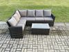 Fimous 6 Sitzer Hoher Rücken Rattan Gartenmöbel-Set Ecksofa mit Rechteckiger Couchtisch Bild 2