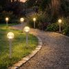 5x LED Steckleuchte, Solar, Boden, Edelstahl, Glas, Silber, Warmweiß Bild 3