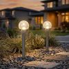 5x LED Steckleuchte, Solar, Boden, Edelstahl, Glas, Silber, Warmweiß Bild 5