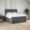 vidaXL Boxspringbett mit Matratze Dunkelgrau 200x200 cm Stoff 3292889 Bild 4