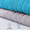 Komfortec 2er Saunatuch Set 80x200 cm aus 100% Baumwolle, XXL-Saunatücher, Sauna Handtuch, Weich, Groß, Frottee, Schnelltrocknend, Silber Grau/Türkis Bild 4