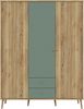 FORTE Kleiderschrank Salbei, Drehtürenschrank, Stauraum Bild 3