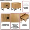 Nachttisch HWC-O39, Beistelltisch Nachtschrank Schrank, Schublade Melamin MDF Metall 50x48x39cm ~ natur Bild 2