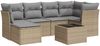 vidaXL 7-tlg. Garten-Sofagarnitur mit Kissen Beige Poly Rattan 3249798 Bild 2