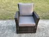 Fimous 7 Sitzer Gartenlounge Set Rattan Ecksofa Set mit Quadratischer Couchtisch Sesseln Dunkelgrau gemischt Bild 5