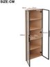 Merax LED-Glasvitrine, integrierte Lichtleiste, Eckvitrine mit Tür – Sammlungsvitrine, Bücherregal, Weinschrank, Badezimmerschrank, Eiche, 160 x 35 x 62 cm Bild 4