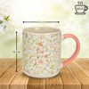 matches21 HOME & HOBBY Tasse Kaffeetassen mit Blumen Dekor, 3er Set Designertassen, 3-tlg, Porzellan, Moderne Pastell Frühstückstasse 385 ml Bild 2