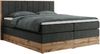 Boxspringbett BELLISSIMO KING, Doppelbett mit Multipocket-Matratze, Polsterbett mit Kopfstütze - 160 x 200 cm - Dunkelgrau Stoff - H3 Bild 4