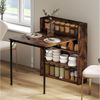 HOMCOM Klapptisch Klappbar Esstisch mit 4-stufigen Regalen für 3 Personen (Esszimmertisch, 1-St, Küchentisch), für kleine Räume, Küche, Esszimmer, 80 x 90 x 93 cm, Rustikal-Braun Bild 5