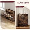 HOMCOM Klapptisch Klappbar Esstisch mit 4-stufigen Regalen für 3 Personen (Esszimmertisch, 1-St, Küchentisch), für kleine Räume, Küche, Esszimmer, 80 x 90 x 93 cm, Rustikal-Braun Bild 3