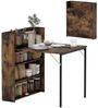 HOMCOM Klapptisch Klappbar Esstisch mit 4-stufigen Regalen für 3 Personen (Esszimmertisch, 1-St, Küchentisch), für kleine Räume, Küche, Esszimmer, 80 x 90 x 93 cm, Rustikal-Braun Bild 4