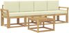 vidaXL Outdoor-Sofagarnitur mit Kissen 5 pcs Weiß und Creme 3387209 Bild 2