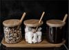 Praktische Vorratsbehälter aus Glas mit Holzplatte, Holzdeckel & Holzlöffel Bild 5
