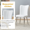 2 weiß designte moderne Esszimmerstühle,in mehreren Farben erhältlich 89 cm hoch silberfarbene Metallbeine geeignet für Büro Restaurant usw,PU,weiß, Bild 5